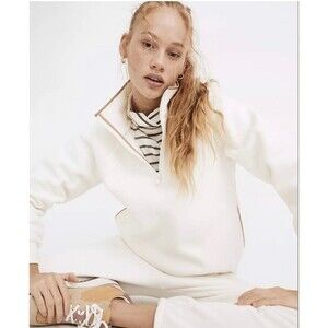 MADEWELL MWL Betterfleece Half-zip white Sweatshirt Size XS